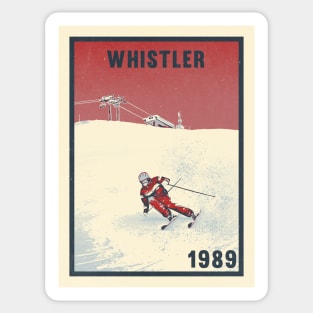 Whistler ski mountains 1989 vintage skiing 80's Sticker